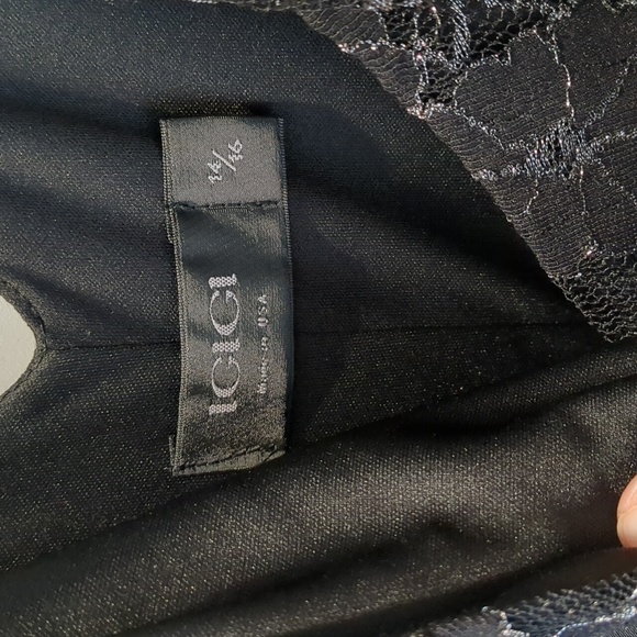 14/16 (18/20) Igigi Floor Length Formal Gown Black & Silver - Picture 6 of 9